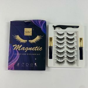 Magnetic Eyelashes with Eyeliner Kit,7 Pairs Natural Look False Lashes
